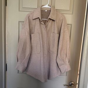 Women's drop shoulder pocket front overcoat Jacket